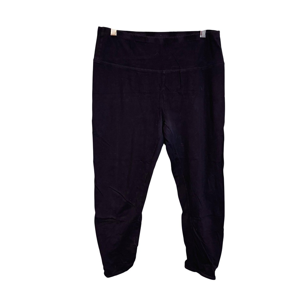 RBX Active Women Black Ruched Keyhole Hem Capri Leggings Large